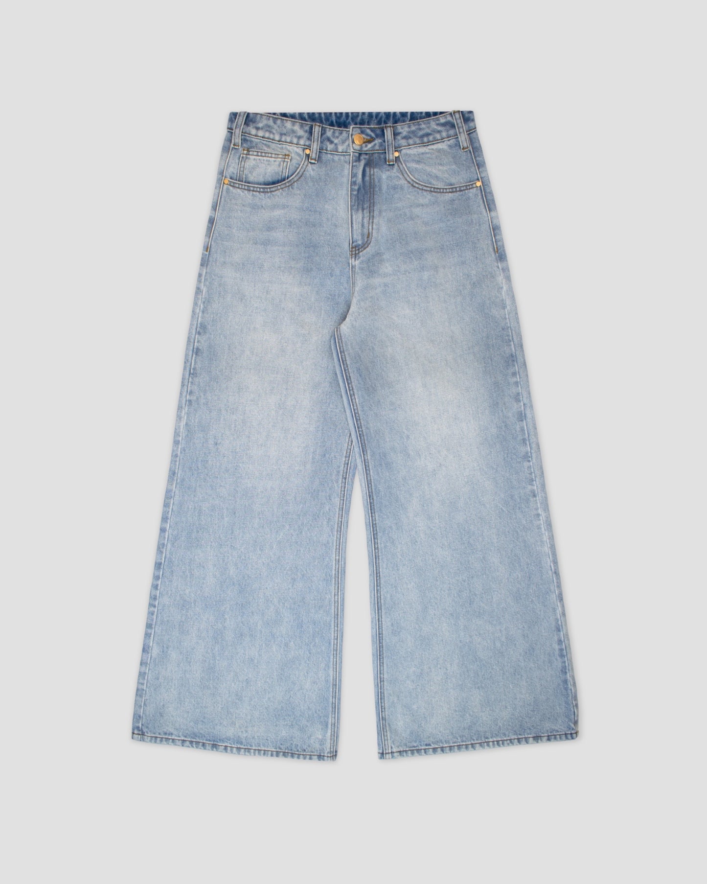 Flared Monkey Denim In Washed Blue